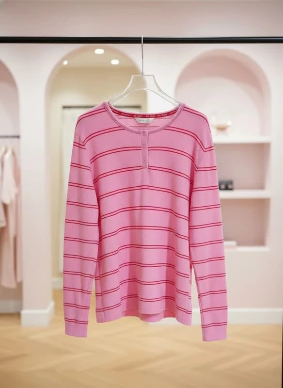 یشرت آستینبلند زنانه راهراه صورتی مدل “Candy Line”