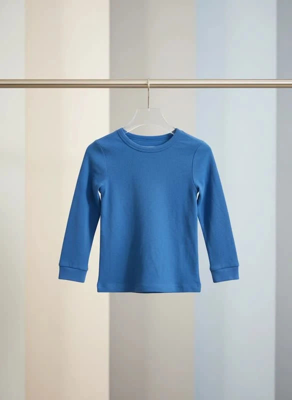 تیشرت آستین‌بلند بچگانه مدل “Blue Basic”