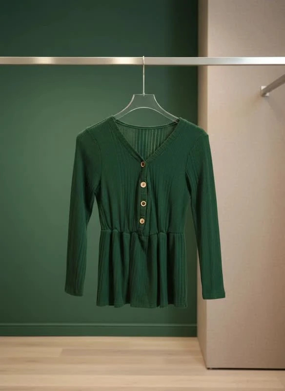 تونیک زنانه دکمهدار یقه هفت مدل “Emerald Soft”