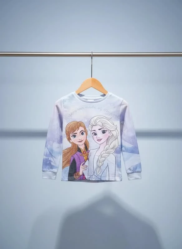 تیشرت آستین‌بلند دخترانه طرح کارتونی مدل “Frozen Friends”