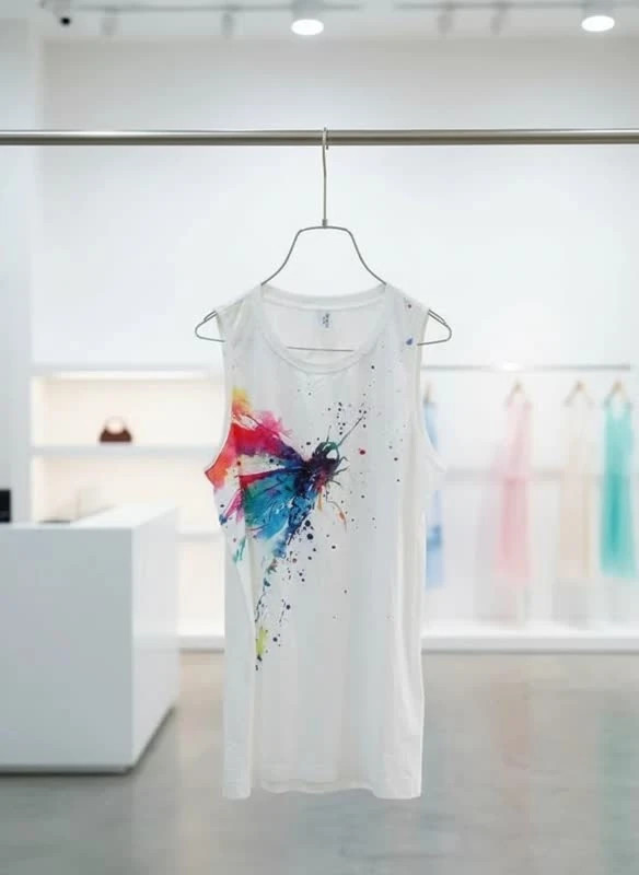 تاپ زنانه طرح هنری مدل “Color Splash”