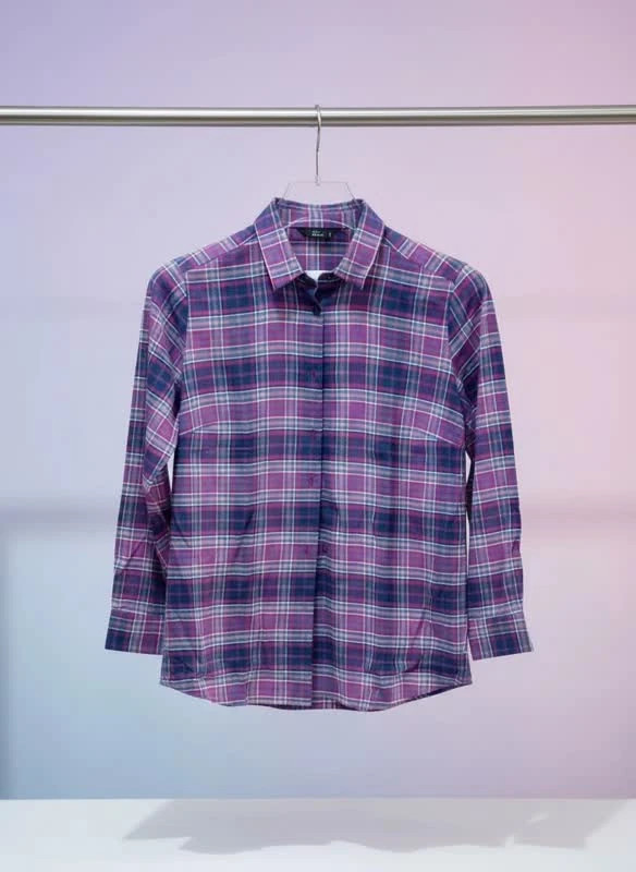 پیراهن طرح چهارخانه والبوش آلمان,مدل “Violet Check”