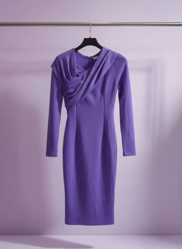 پیراهن مجلسی زنانه مدل “Violet Draped Midi Dress”