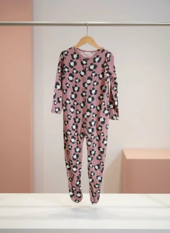 سرهمی دخترانه مدل “Rose Leopard Baby Romper”
