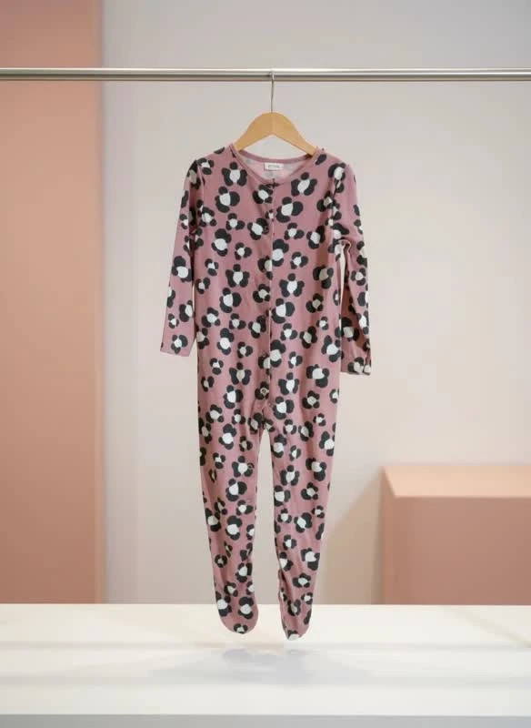 سرهمی دخترانه مدل “Rose Leopard Baby Romper”