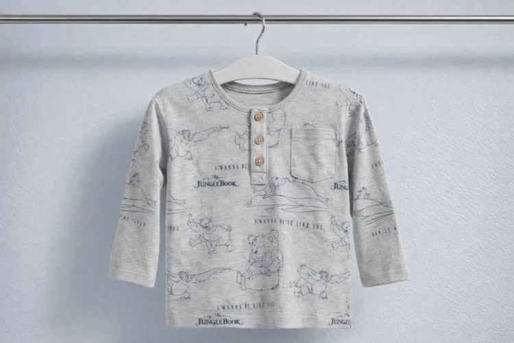 تیشرت آستین بلند بچگانه مدل “Grey Jungle Print Tee”