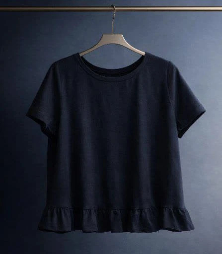 تیشرت زنانه مدل Navy Ruffle