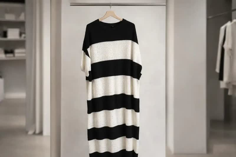 تونیک بافت زنانه راه راه مدل Bold Stripes
