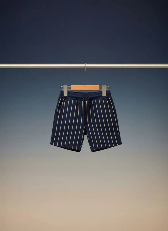 شلوارک بچگانه راهراه سرمهای مدل Mini Stripe Navy