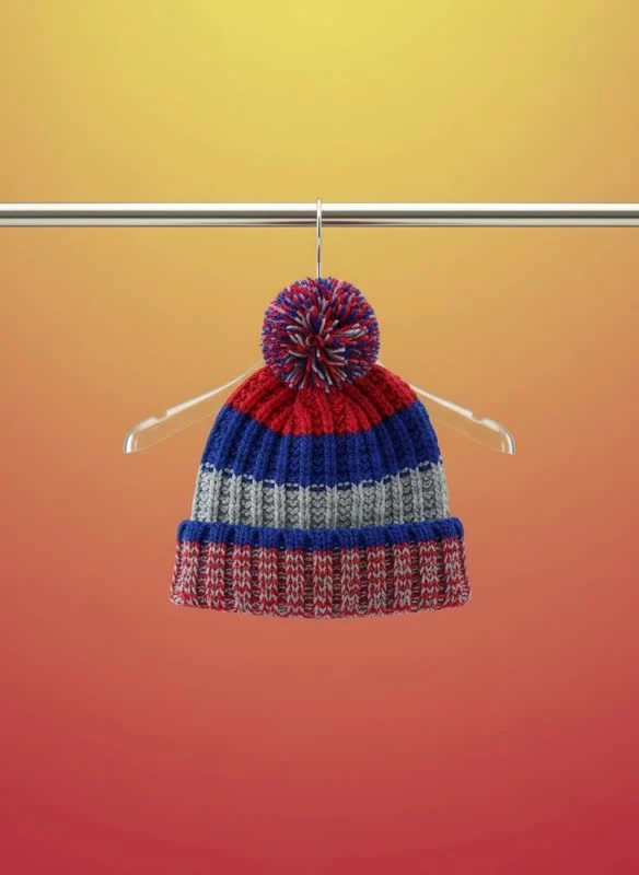 کلاه بافت بچگانه منگولهدار مدل Color Pop