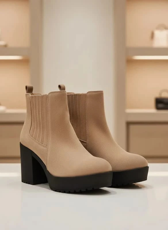 نیمبوت زنانه مدل Beige Chunky