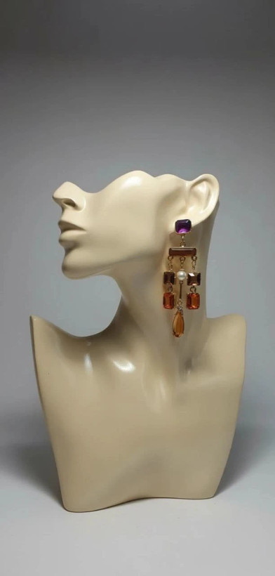 گوشواره زنانه آویزدار مدل Amber Cascade