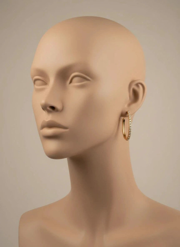 گوشواره زنانه حلقهای مدل Crystal Line Hoop