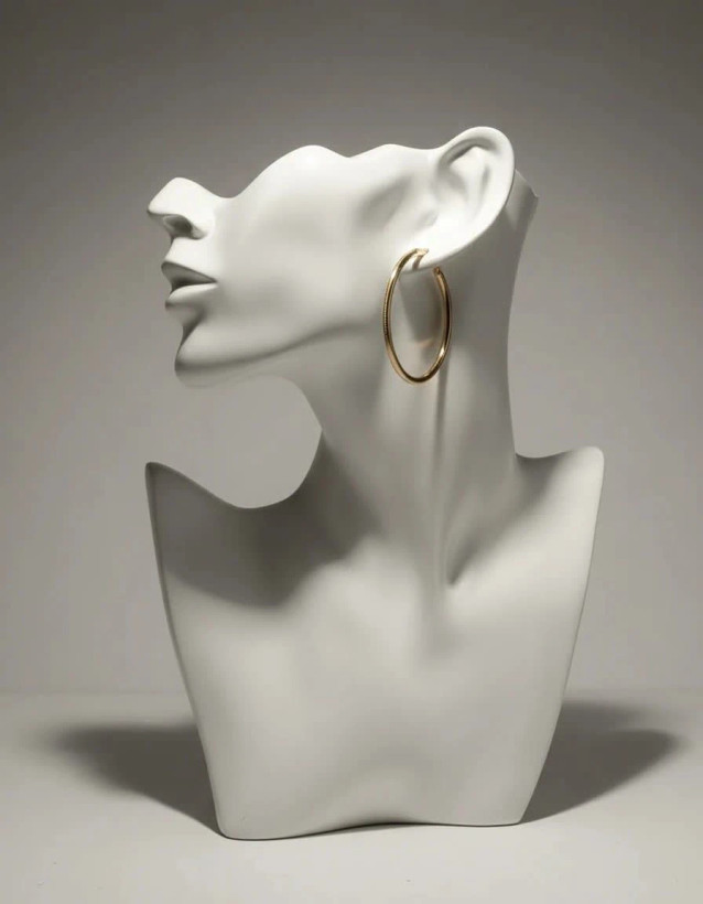 گوشواره زنانه حلقهای مدل Slim Gold Hoop