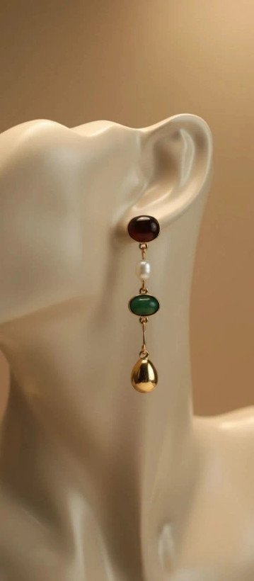 گوشواره زنانه مدل Trio Gem Drop