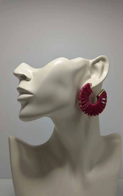 گوشواره زنانه مدل Crimson Pleated Hoop