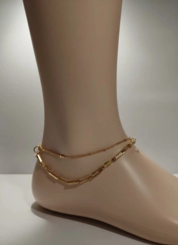 پابند زنانه مدل Golden Duo Chain