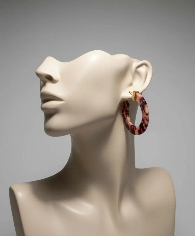 گوشواره زنانه مدل Rosy Tortoise Hoop