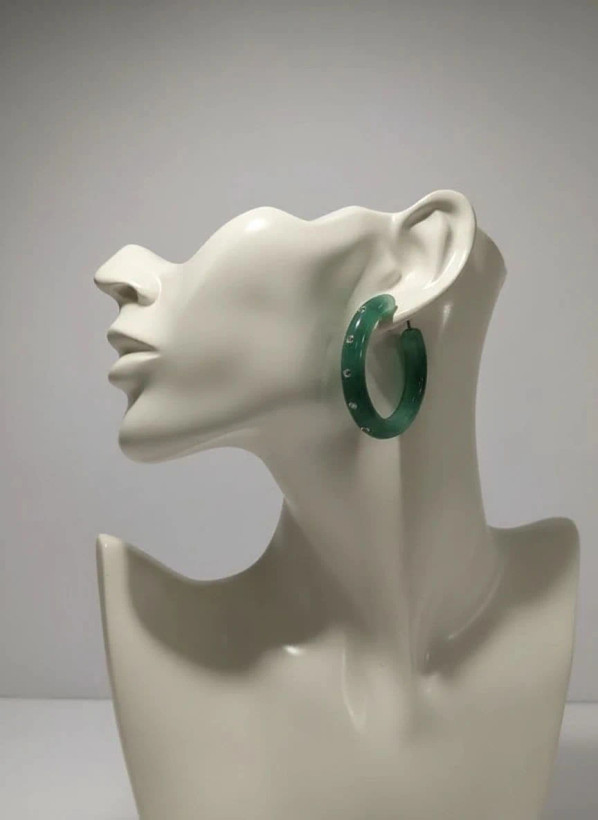 گوشواره زنانه مدل Emerald Gloss Hoop