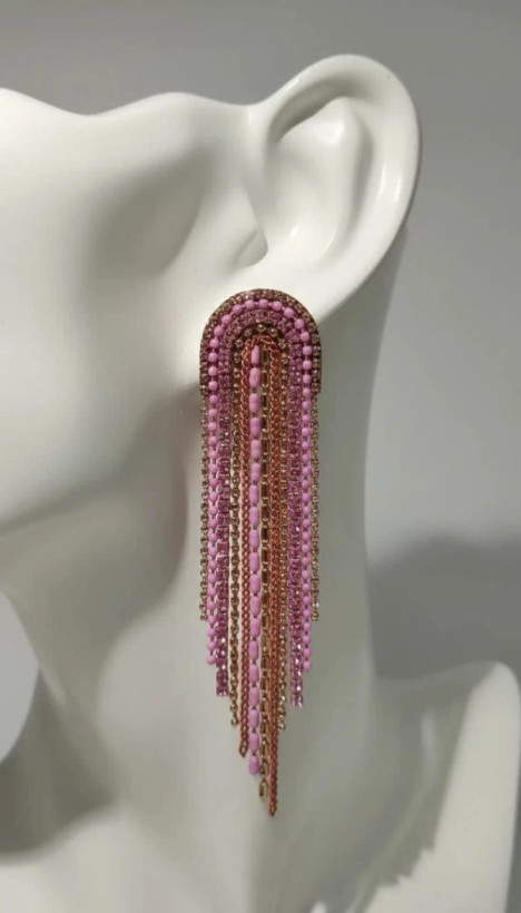 گوشواره زنانه مدل Pink Cascade Tassel