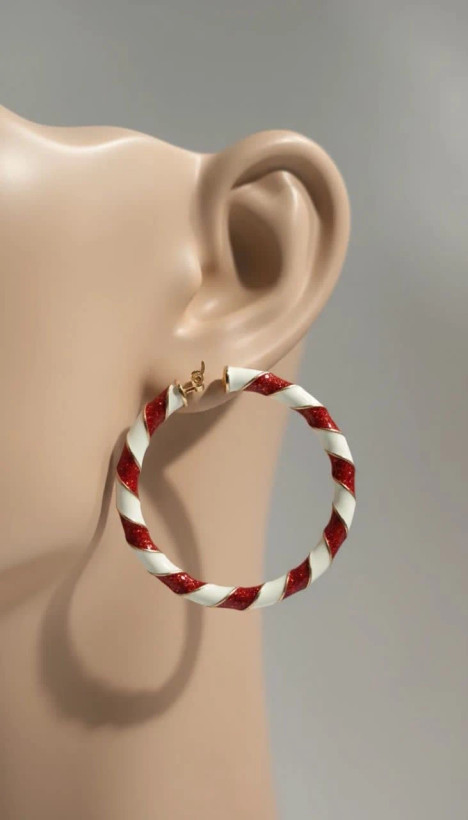 گوشواره زنانه مدل Candy Stripe Hoop
