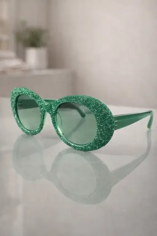 Emerald Glitter Oval عینک آفتابی
