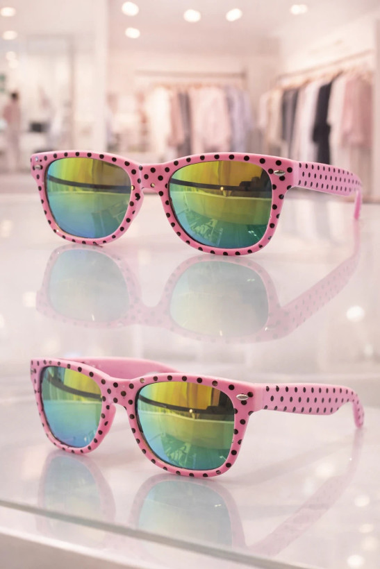 Pink Polka Rainbow عینک آفتابی