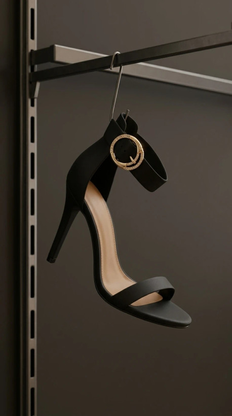 صندل زنانه پاشنهبلند مشکی بنددار – Black Ankle Strap High Heel Sandal