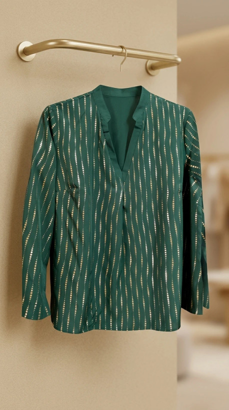 بلوز سبز نقشباران – Rainline Green Blouse