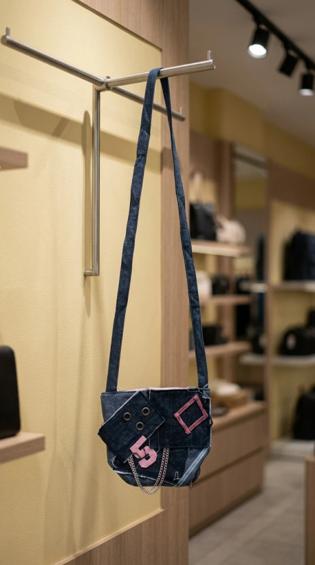 کیف رودوشی جین تکهدوزی دخترانه – Patchwork Denim Shoulder Bag
