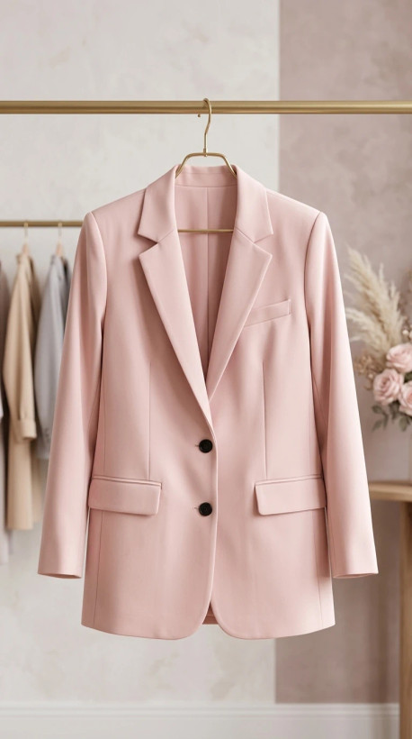 کت زنانه صورتی کلاسیک دو دکمه – Classic Pink Women’s Blazer