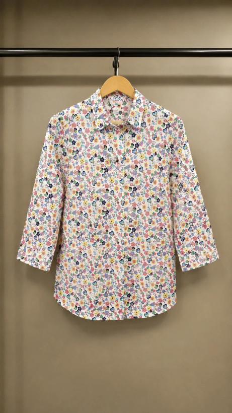 شومیز زنانه گلدار آستین سهربع (Floral Print 3/4 Sleeve Blouse)