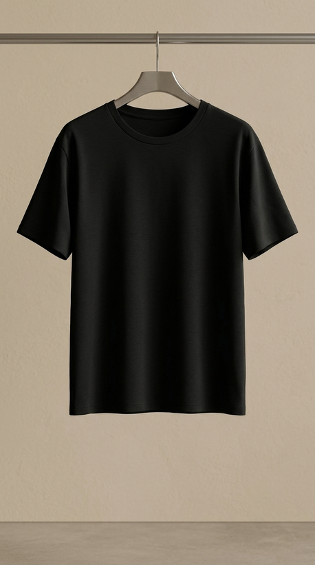 تیشرت مشکی ساده (Basic Black Crew‑Neck T‑Shirt)