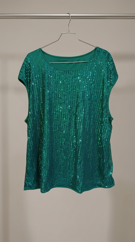 تیشرت زنانه سبز پولکی (Green Sequin