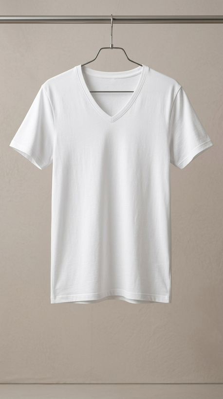 تیشرت پنبهای سفید کلاسیک (Classic V-Neck Cotton Tee