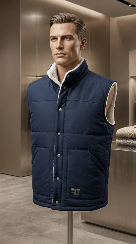 پافر دورو پشم – Reversible Sherpa-Lined Vest