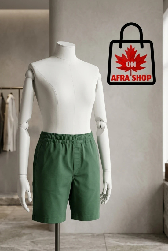 شلوارک راحتی کمر کش پسرانه(سبز) – Casual Elastic Waist Shorts