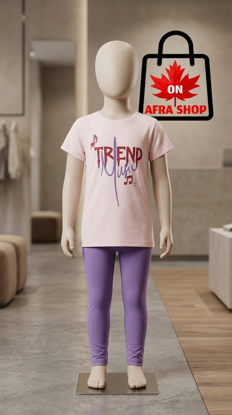 ست تیشرت و لگینگ دخترانه طرح «TREND Music» – Girls T-Shirt & Leggings Set