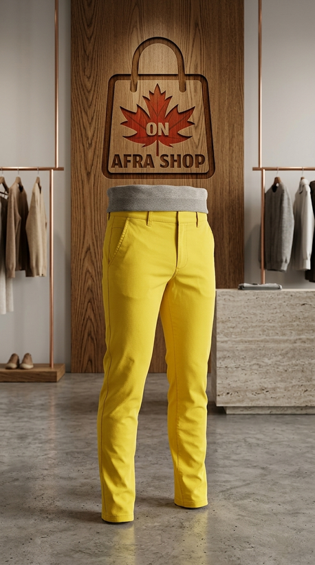 شلوار کتان چینو دخترانه (زرد لیمویی) – Men’s Mustard Yellow Chino Pants