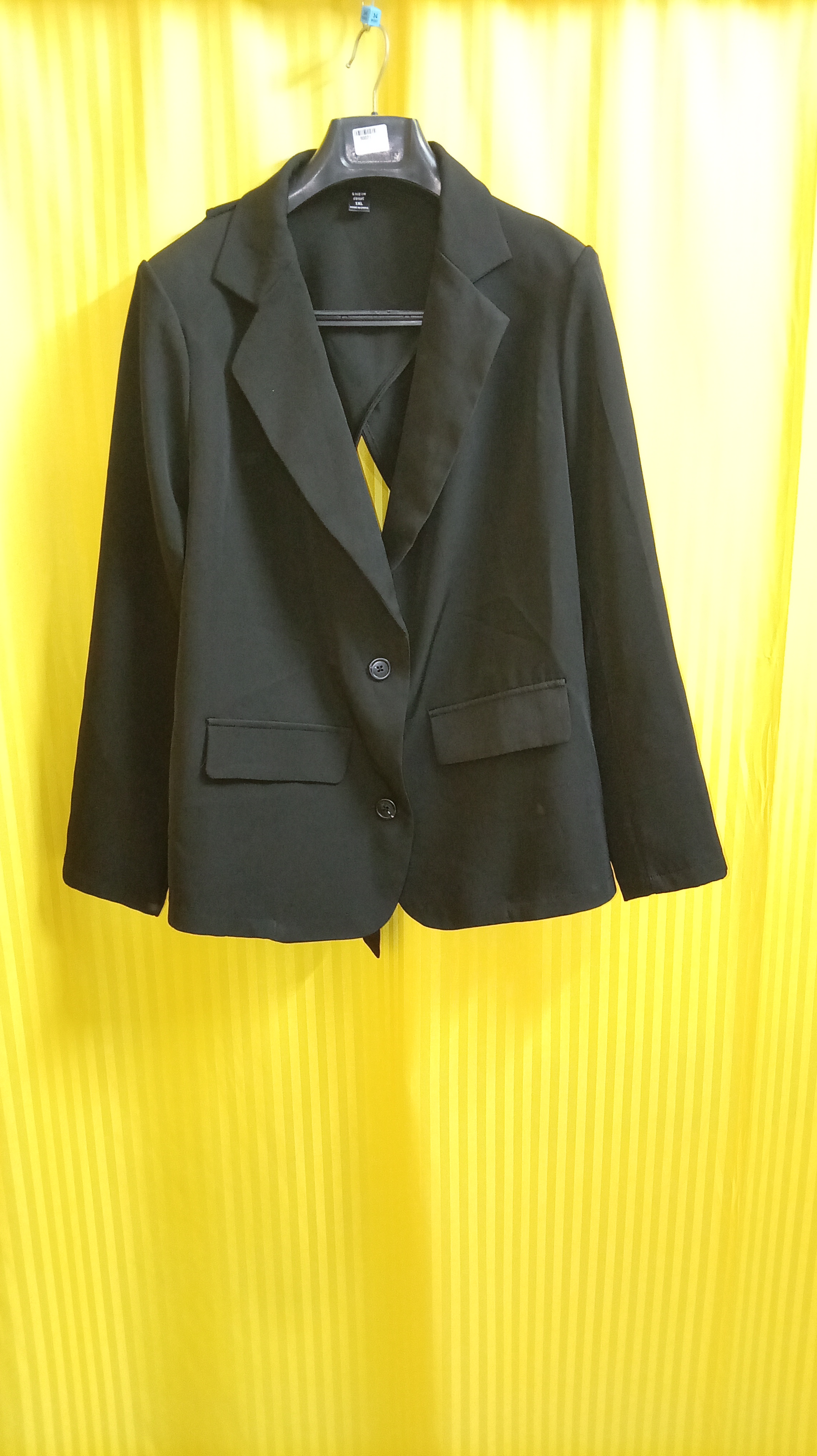 کت زنانه مشکی کمربند‌دار حلقه‌ای  \aj – Black Belted Women’s Blazer